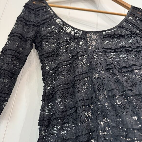 Cinq A Sept Marla Sheer Silk Black Lace $195 Bodysuit Women’s Size Small - Picture 6 of 15